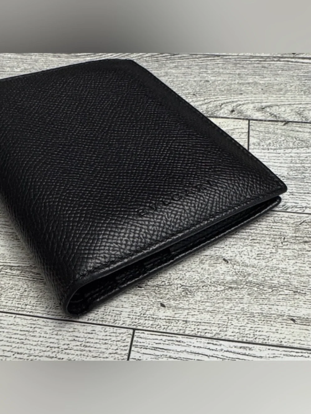 Bvlgari Black Pebbled Leather Men’s Bifold Wallet - Like New